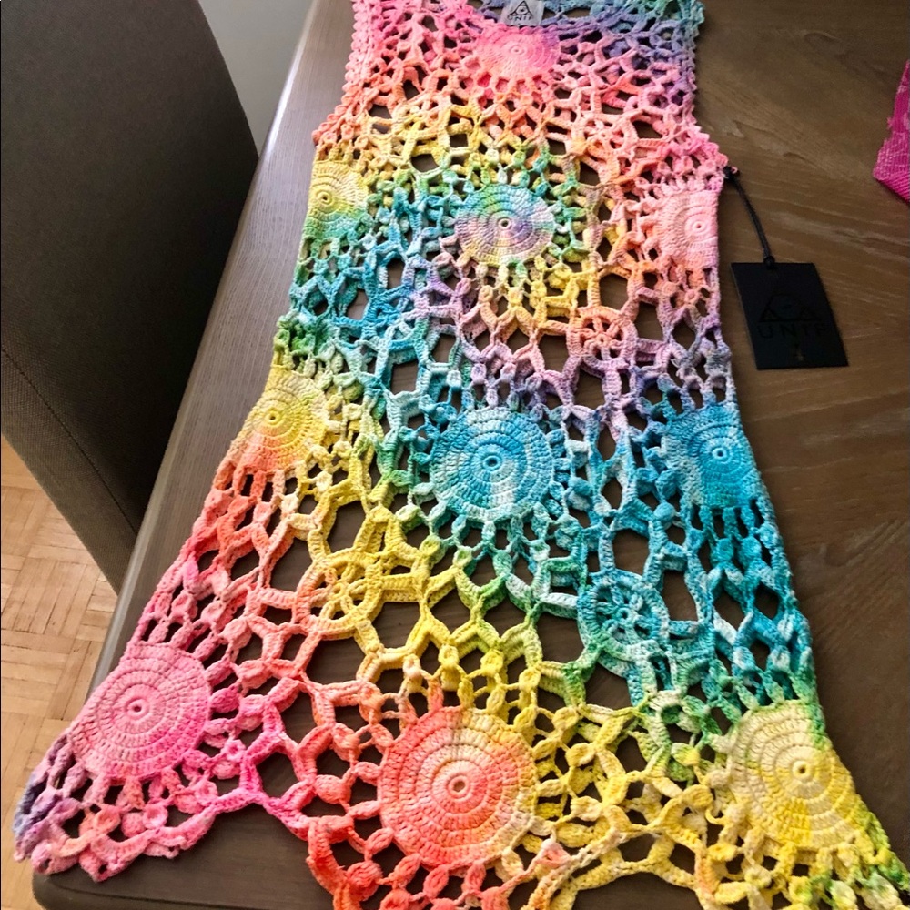 UNIF CROCHET TIE DYE COVER UP NWT $105 - Picture 7 of 9